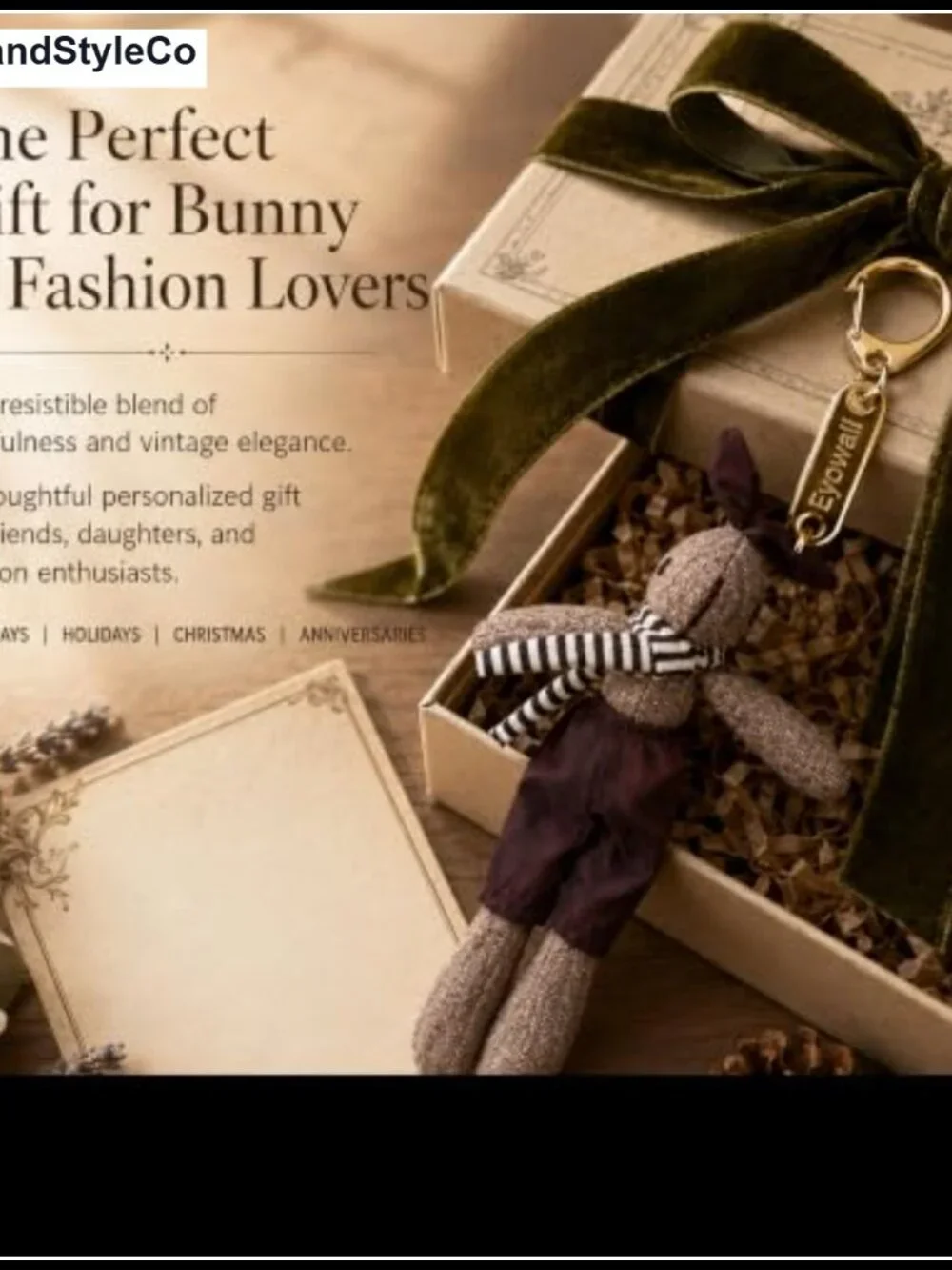 Women's Woven Tweed Bunny Bag Charm Keychain